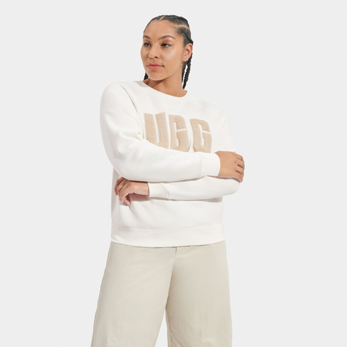 

UGG Womens UGG Madeline Fuzzy Logo Crewneck - Womens Nimbus/Sand Size L