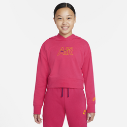 Girls' Grade School - Nike NSW Air FT Crop Hoodie - Rush Pink/Purple