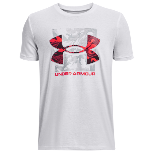 

Boys Under Armour Under Armour Box Logo Camo Short Sleeve T-Shirt - Boys' Grade School White/Red Size XS