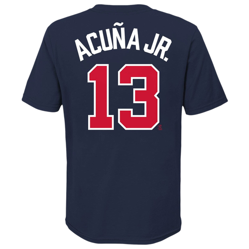 

Nike Boys Ronald Acuna Jr Nike Braves Player Name & Number T-Shirt - Boys' Grade School Navy Size XL