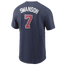 Nike Braves Player Name & Number T-Shirt - Boys' Grade School Navy