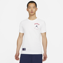 Mens - Jordan PSG Logo T-Shirt - White/Blue