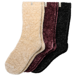 Women's - UGG Leda Sparkle 3 Pack Socks - Black/Grape