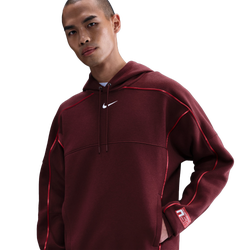 Men's - Nike NSW Pullover Hood  Performance Graphic - White/Maroon