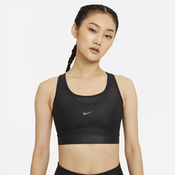 Women's - Nike Swoosh Textured Bra - Black/Black