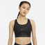 Nike Swoosh Textured Bra - Women's Black/Black