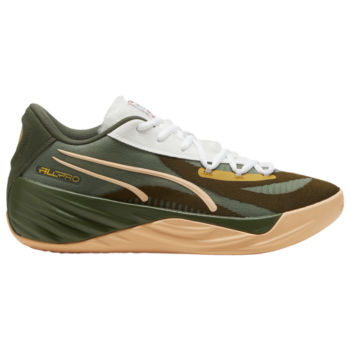 

PUMA Mens PUMA All Pro Nitro - Mens Basketball Shoes Green/Beige/White Size 07.5