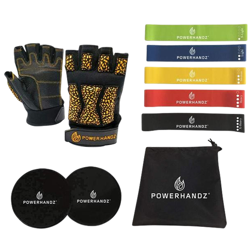 

Powerhandz Powerhandz Powerfit TKO 4 Piece Fitness Bundle - Adult Black Size L