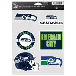 Adult - WinCraft Seattle Seahawks Fan Decals 6-pack - College Navy/Action Green/Gray