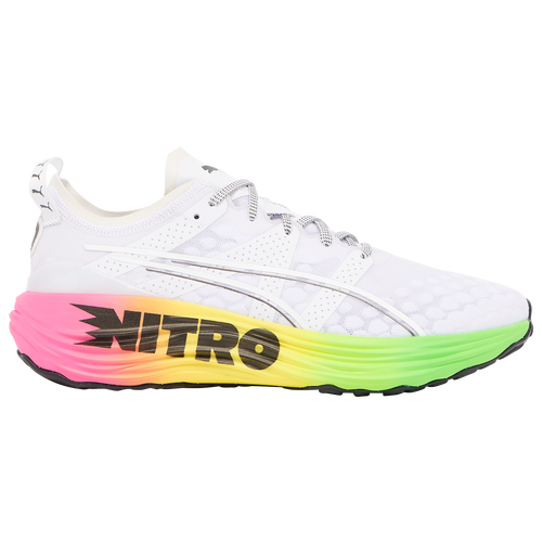 Shop Puma Mens  Foreverrun Nitro Futrograde In White/green Gecko/yellow