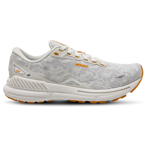 Shop Brooks Womens  Adrenaline Gts 23 In Blanc/gray/sunflower