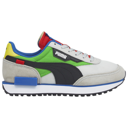 Boys' Grade School - PUMA Future Rider Splash - White/Grey/Green