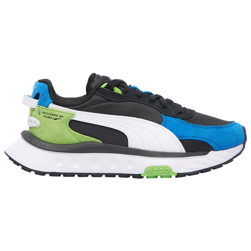 

PUMA Boys PUMA Wild Rider - Boys' Grade School Running Shoes Black/Blue/Green Size 6.0