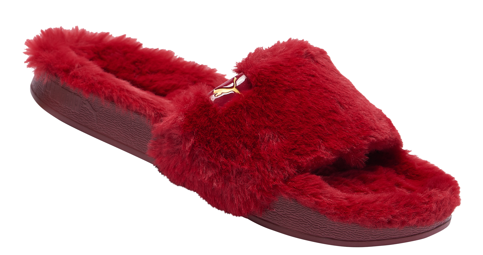 Red puma store slides fur