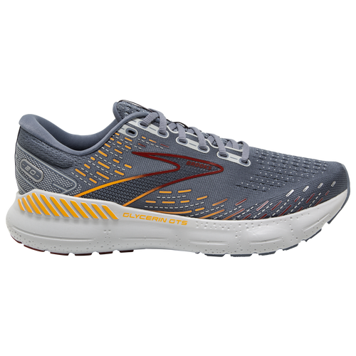 

Brooks Mens Brooks Glycerin GTS 20 - Mens Running Shoes Grey/Chili Oil/Orange Size 11.0