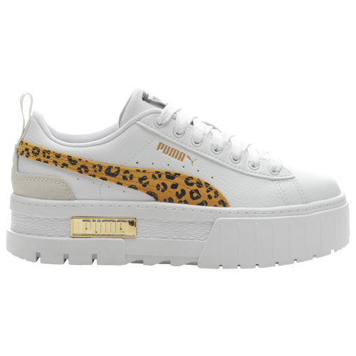 

Girls PUMA PUMA Mayze - Girls' Grade School Shoe White/Cheetah Size 07.0