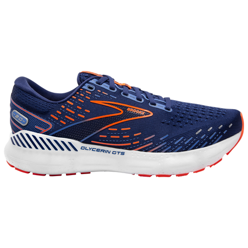 

Brooks Mens Brooks Glycerin GTS 20 - Mens Running Shoes Blue Depths/Palace Blue/Orange Size 10.5