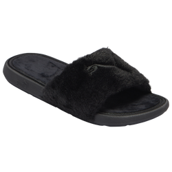 Girls' Grade School - PUMA Cool Cat Fluffy Slides - Black/Black