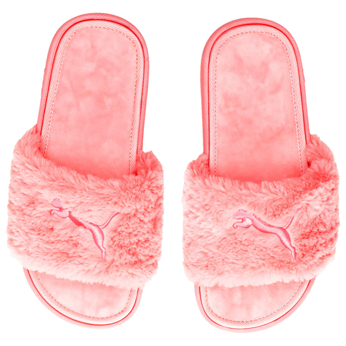 

Girls PUMA PUMA Cool Cat Fluffy Slides - Girls' Grade School Shoe Pink/Pink Size 06.0