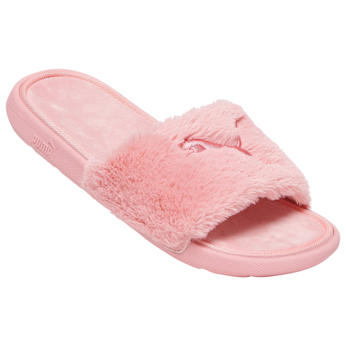 

PUMA Girls PUMA Cool Cat Fluffy Slides - Girls' Grade School Shoes Pink Size 6.0