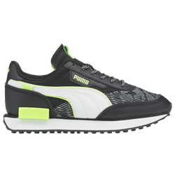 Boys' Grade School - PUMA Future Rider Visual Effects - Black/White/Lime