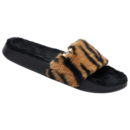 

PUMA Womens PUMA Leadcat YLM Safari Fluff Slides - Womens Shoes Black/Orange Size 06.0