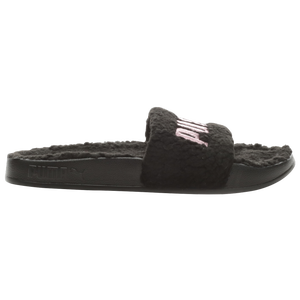 Puma slides cheap black fluffy