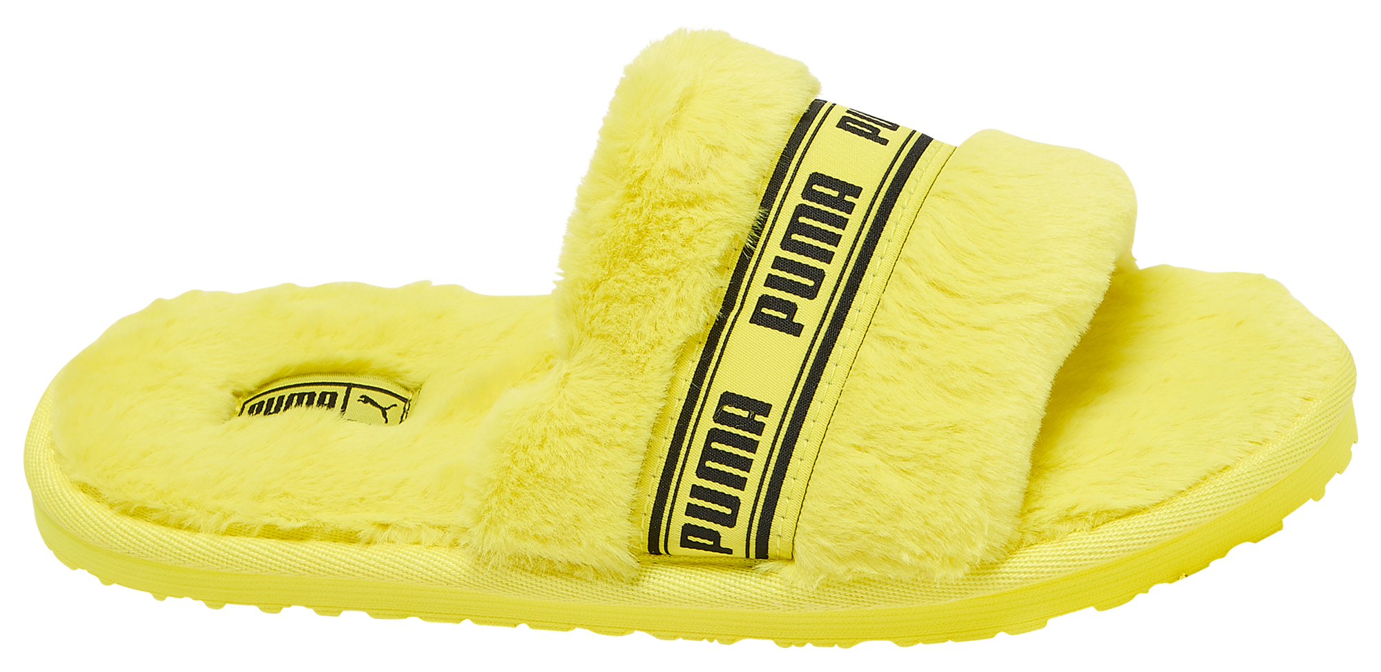 puma slides yellow
