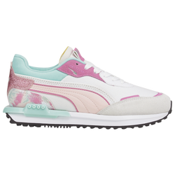 Girls' Grade School - PUMA City Rider - White/Pink/Teal