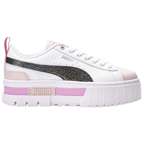 

PUMA Girls PUMA Mayze - Girls' Grade School Basketball Shoes White/Black/Pink Size 7.0