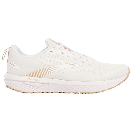 Shop Brooks Womens  Revel 6 In White/khaki