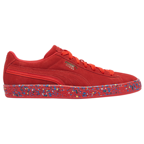 

PUMA Mens PUMA Suede Speckled - Mens Basketball Shoes Red/Gold Size 10.5