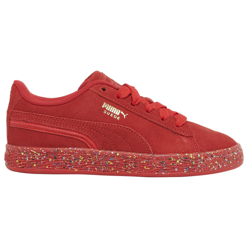 

Boys Preschool PUMA PUMA Suede Mono Speckle - Boys' Preschool Basketball Shoe Red/Gold Size 03.0