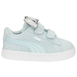 Boys' Toddler - PUMA Suede Classic Bow - Puma White/Light Aqua