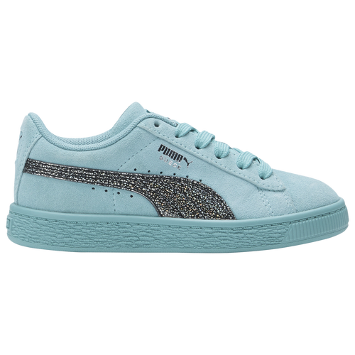 

PUMA Girls PUMA Suede Aurora - Girls' Preschool Shoes Grey/Navy/Multi Size 02.5