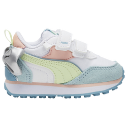 Girls' Preschool - PUMA Rider Bow Alt Closure - White/Pistachio/Light Aqua