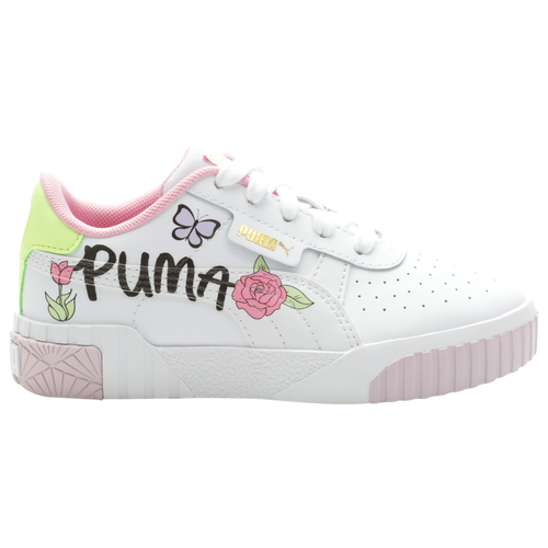 

PUMA Girls PUMA Cali Bouquet - Girls' Preschool Shoes White/Pink/Green Size 11.0