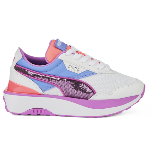 

PUMA Girls PUMA Cruise Rider Glitzy - Girls' Grade School Shoes Puma White/Elektro Purple/Electric Orchid Size 06.5