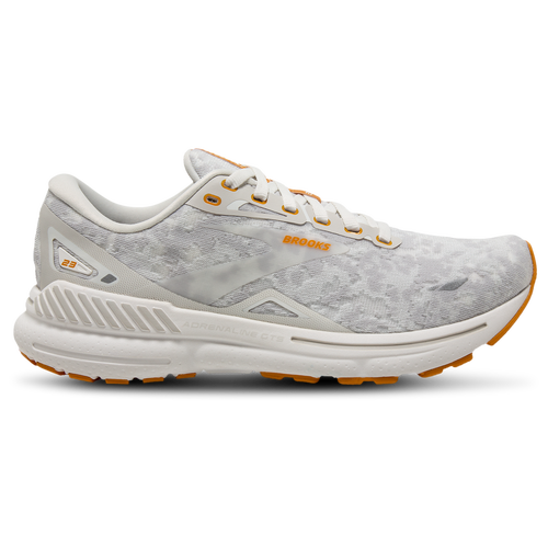 Shop Brooks Mens  Adrenaline Gts 23 In Blanc/gray/sunflower