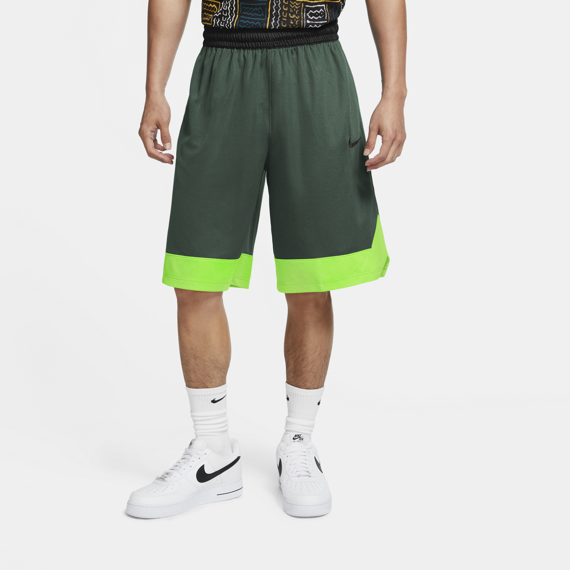 black and lime green nike shorts