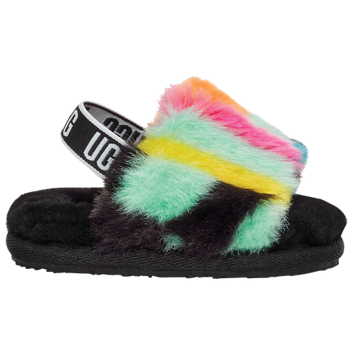 

Girls Infant UGG UGG Fluff Yeah Slides - Girls' Infant Shoe Black/Multi Size XS