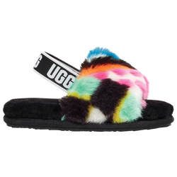 Girls' Toddler - UGG Fluff Yeah Slides - Black/Multi