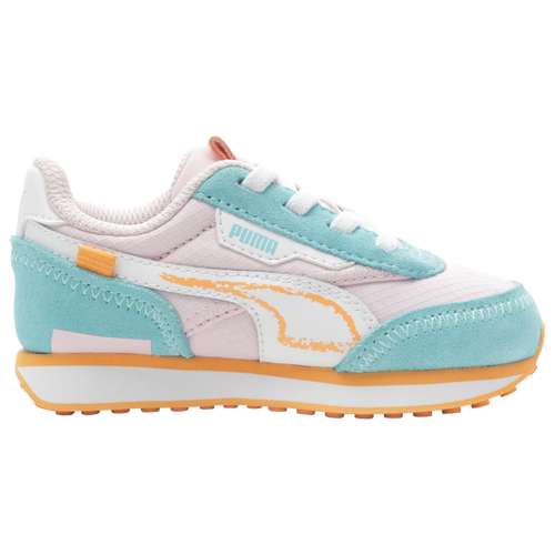 

PUMA Girls PUMA Future Rider Spring - Girls' Toddler Running Shoes White/Pink/Blue Size 8.0