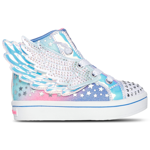 

Girls Skechers Skechers Twi-Lites 2.0 Iridescent Studded Wing High - Girls' Toddler Shoe Blue/Multi Size 10.0