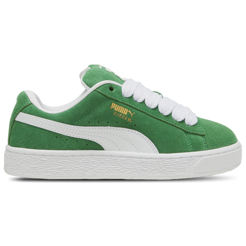 

Girls PUMA PUMA Suede XL - Girls' Grade School Basketball Shoe Green/White Size 07.0