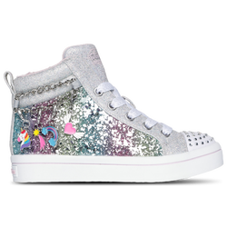 Girls' Preschool - Skechers Twinkle Charms Removable Bracelets Lighted High - Silver/Multi