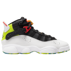 Boys' Grade School - Jordan 6 Rings - Black/White/Team Orange