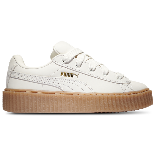 

PUMA Girls PUMA Fenty Creeper Phatty - Girls' Grade School Basketball Shoes White/Gold/Tan Size 4.0
