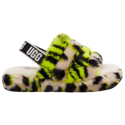 Girls' Grade School - UGG Fluff Yeah Boots - White/Black/Green