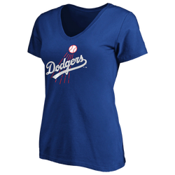 Women's - Fanatics Dodgers Core Cooperstown Huntington V-Neck - Royal